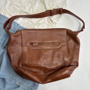 Etienne Aigner brown faux leather shoulder bag